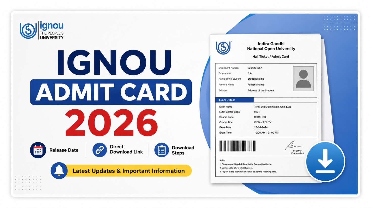 IGNOU Admit Card 2026